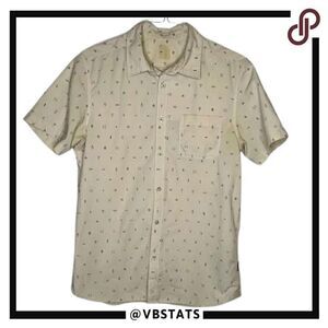 North Face Cream-Gray Patterned SS Shirt in XL